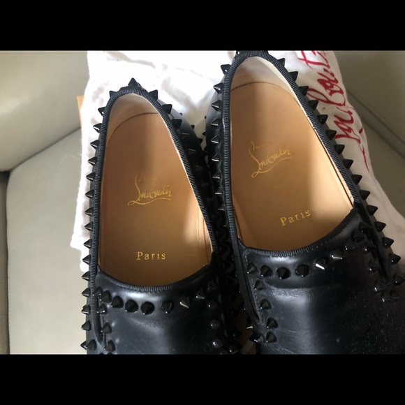 Louboutin pik boat flat calfskin black